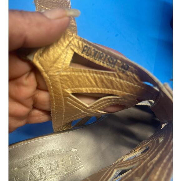 L'Artiste Flourish Open Toe Genuine Leather Heel Pumps Floral Uk 39 US 7.5 - Picture 9 of 11